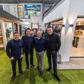 George Clarke, second from left, with the Express Bi-folding Doors team at the new East Kilbride showroom.