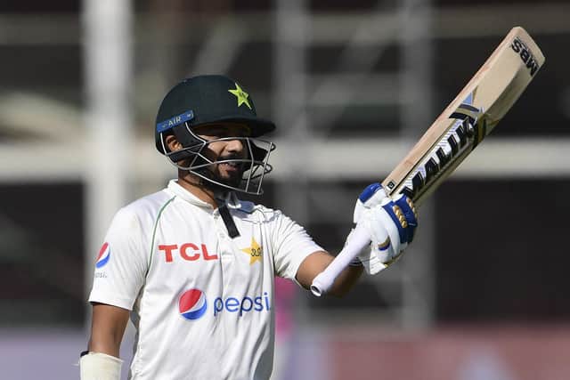 Pakistan batsman Saud Shakeel, who is set to debut for Yorkshire at Hove. Photo by Asif Hassan/AFP via Getty Images.
