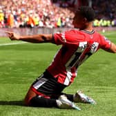 CELEBRATE GOOD TIMES: Cameron Archer marks his first goal for Sheffield United in trademark fashion