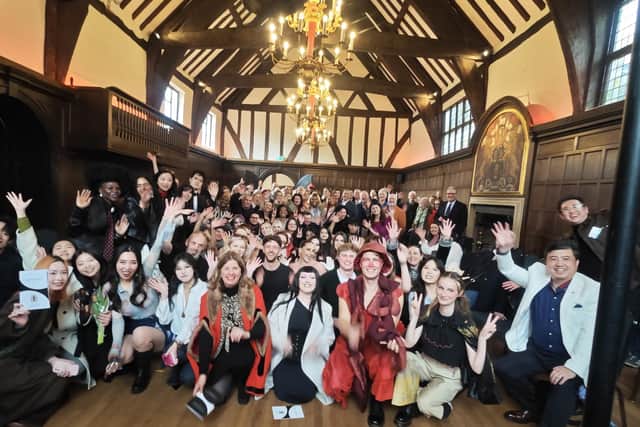 Models, designers and fashion show organisers at the Merchant Taylors' Hall in York. Picture by Mareks Strods.