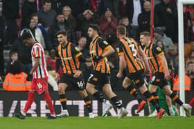 TIMELY INTERVENTION: Hull City’s Ozan Tufan celebrates after scoring a last minute equaliser against Sunderland at the Stadium of Light. Picture: Owen Humphreys/PA