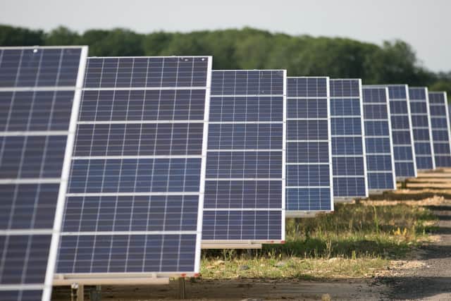 Solar panels at a solar farm in Lechlade. PIC: Daniel Leal-Olivas/PA Wire