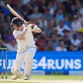 BEST FOOT FORWARD: England's Harry Brook drives through cover point in his way to a match-winning 75 at Headingley on Sunday. Picture: Danny Lawson/PA