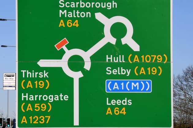 Road signs near the Hopgrove Roundabout, York