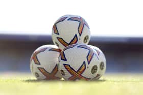 LEEDS, ENGLAND - OCTOBER 16: A detailed view of the Nike Flight Premier League match balls prior to the Premier League match between Leeds United and Arsenal FC at Elland Road on October 16, 2022 in Leeds, England. (Photo by Alex Pantling/Getty Images)
