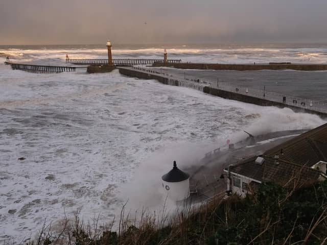 As well as heavy rain, Storm Babet will bring some very strong winds and large waves near some eastern coasts too. Gusts around 70 mph are possible in eastern and northern Scotland from Thursday. Met Office warnings will continue to be reviewed as the forecast develops (Photo by Ian Forsyth/Getty Images)