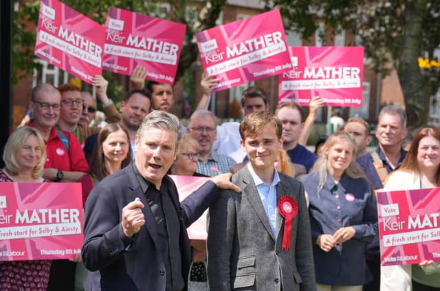 Labour leader Sir Keir Starmer and Keir Mather, Labour candidate for Selby at Selby Community Centre, during a visit ahead of the Selby by-election. Picture date: Thursday June 29, 2023. PA Photo. See PA story POLITICS ByElection. Photo credit should read: Danny Lawson/PA Wire
