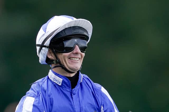 Winning smile: Malton jockey David Allan after winning his first British Group One - the Qipco British Champions Sprint Stakes - on Art Power, who was also winning at the top level for the first time at Ascot last Saturday, too. Picture: Alan Crowhurst/Getty Images