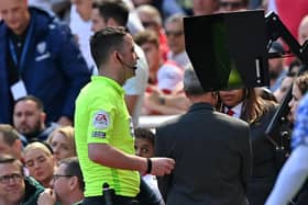VAR will be in use for the EFL play-off finals at Wembley. Image: Glyn Kirk/AFP via Getty Images