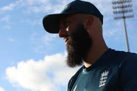 Moeen Ali of England warms up ahead of play during the T20 International between West Indies and England (Picture: Ashley Allen/Getty Images)