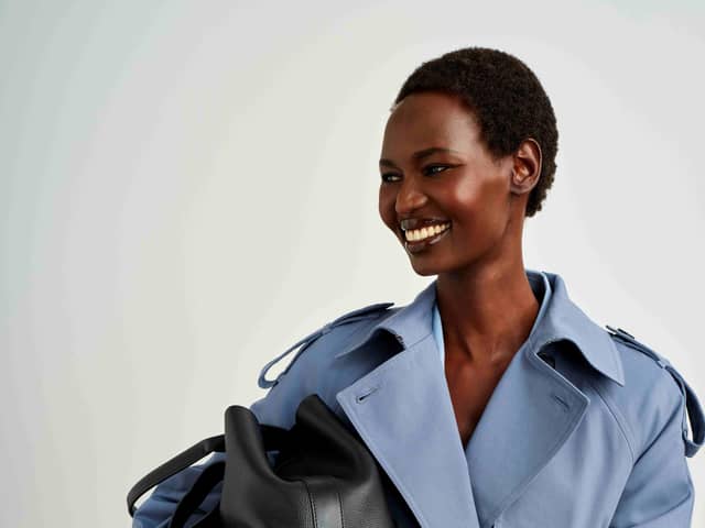John Lewis & Partners blue trench coat, coming soon for SS24.