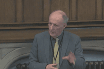 Coun Ian Horner, a Sheffield councillor and member of the transport, regeneration and climate policy committee. Image: Sheffield Council webcast
