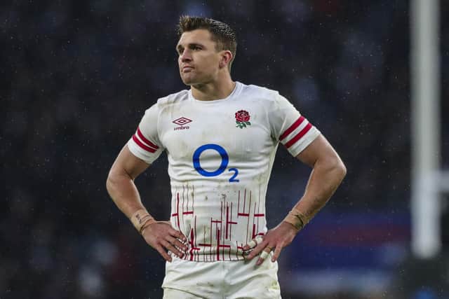 NOT THIS TIME: England have left centre Henry Slade (above) and No 8 Alex Dombrandt out of their 33-man squad for the World Cup Picture: Ben Whitley/PA