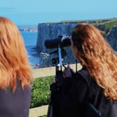 Shorewatch volunteers at RSPB Bempton Cliffs. Photo: Ellen Leach