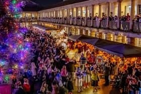 The Illuminated puppets in the Halifax Christmas Parade in the Piece Hall. (Pic credit: Tony Johnson)
