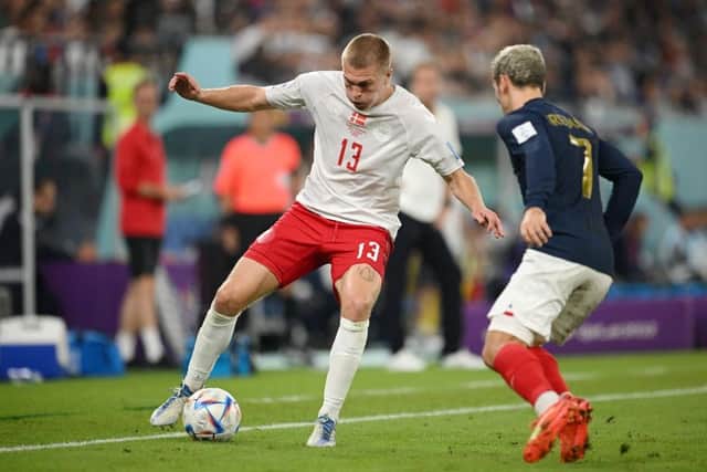 DISAPPOINTMENT: Denmark's Rasmus Kristensen was on the losing side against France