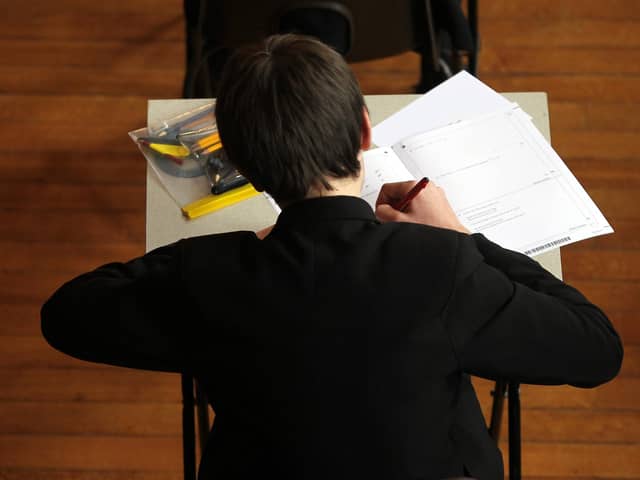 A pupil undertaking an exam. Picture by PA Archive/PA Images