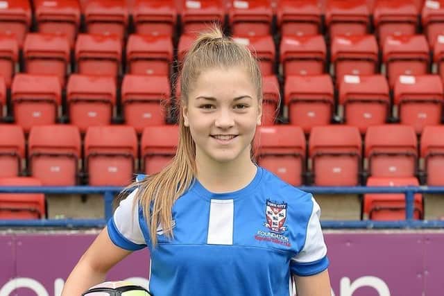 Jess Park, pictured during her time with York City FC's Foundation Regional Talent Club. Picture courtesy of York City RFC