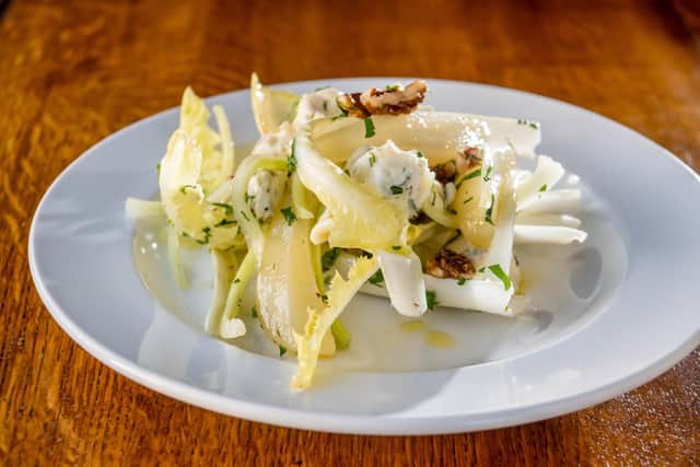 Pear, Chicory and Walnut Salad Roasted Cod. Picture By Yorkshire Post Photographer,  James Hardisty.