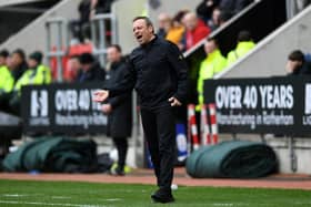 Huddersfield Town boss André Breitenreiter on the touchline during the recent Championship game at Rotherham United. Picture: Jonathan Gawthorpe