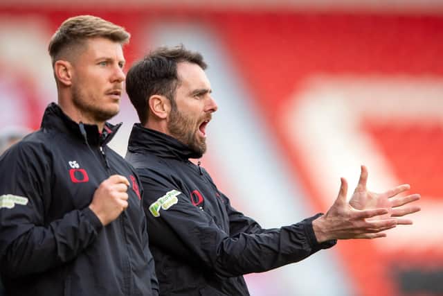 DISAPPOINTMENT: Doncaster Rovers coach Danny Schofield (right)
