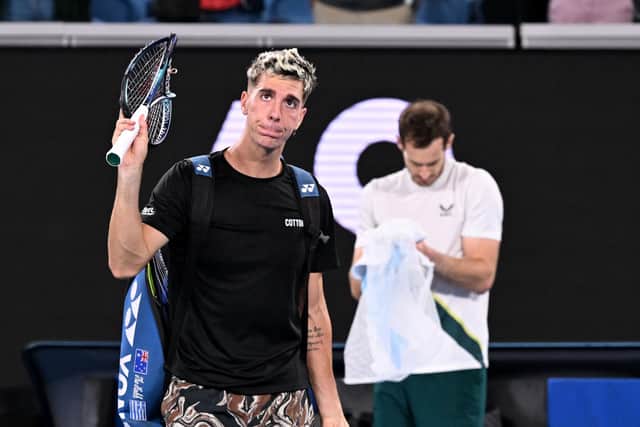Australia's Thanasi Kokkinakis walks off the court after losing to Britain's Andy Murray (Picture: WILLIAM WEST/AFP via Getty Images)