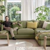 George with one of the new sustainable sofas