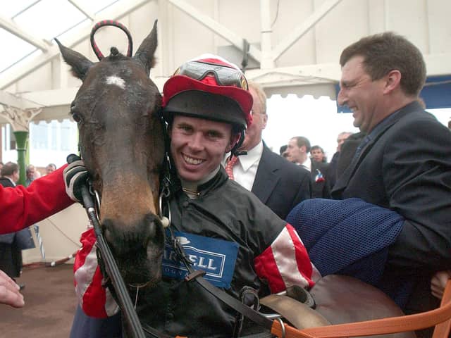 Graham Lee after his Grand National win in 2004 on Amberleigh House