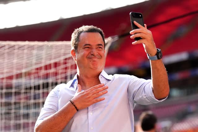 Hull City owner Acun Ilicali celebrates following the Sky Bet Championship play-off final at Wembley Stadium, London. Picture: John Walton/PA Wire.