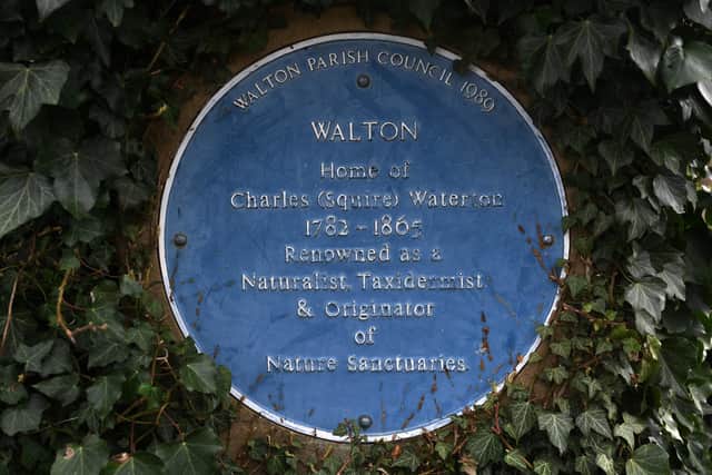 A blue plaque dedicated to Charles Waterton who was born at Walton Hall. He would later become a famous naturalist, taxidermist, a noted explorer and national, as well as local, celebrity.
Yorkshire Post photographer Jonathan Gawthorpe.
21st March 2023.
