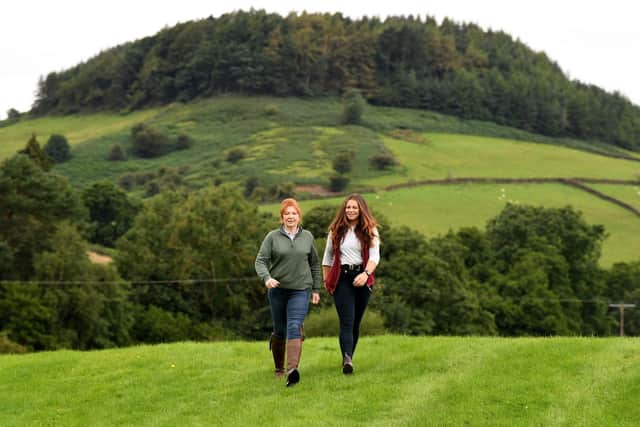 Sam Dring with her daughter Charlotte on the Rosedale Show field where the show will take place at Milburn Arms Playing Field, Rosedale Abbey