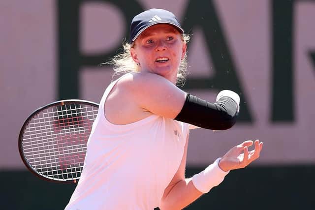 FIGHTBACK: Francesca Jones in action against Czechia's Marie Bouzkova in the second round of the French Open at Roland Garros Picture: Dan Istitene/Getty Images)
