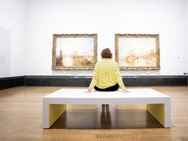 A woman views the press view for the Turner on Tour exhibition at the National Gallery, London. Picture date: Tuesday November 1, 2022. PA Photo. Photo credit should read: James Manning/PA Wire