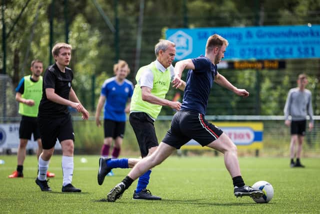 A group of footballers are playing the game they love and raising money for foodbanks. Photo: Mike Bayly