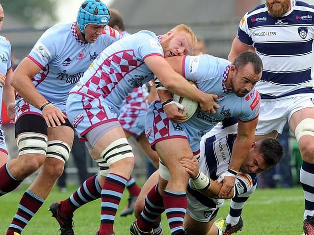 Familiar foes: Rotherham Titans and Yorkshire Carnegie (now Leeds Tykes) meeting in 2016. They face each other again today in the fourth tier, but at the top of it. (Picture: Scott Merrylees)