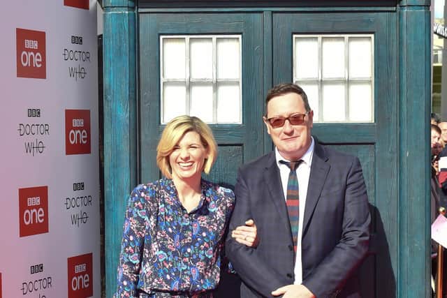 Jodie Whittaker and Chris Chibnall arrive at the Doctor Who Premiere Screening in Sheffield in 2018. (Photo by Anthony Devlin/Getty Images)
