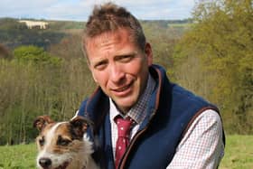 Julian Norton, the Yorkshire Vet, with his dog, Emmy.