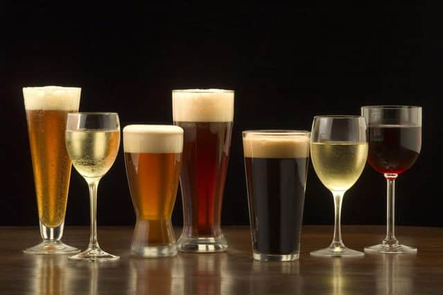 Beer and wine glasses