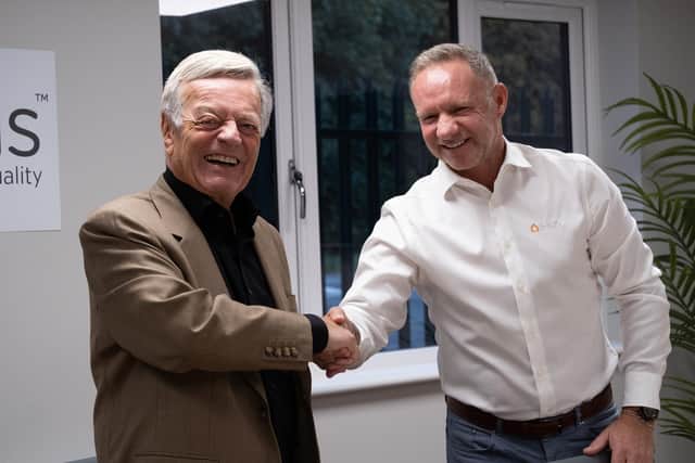 Tony Blackburn, now ambassador for iHus, with the firm's owner Trevor Smeaton