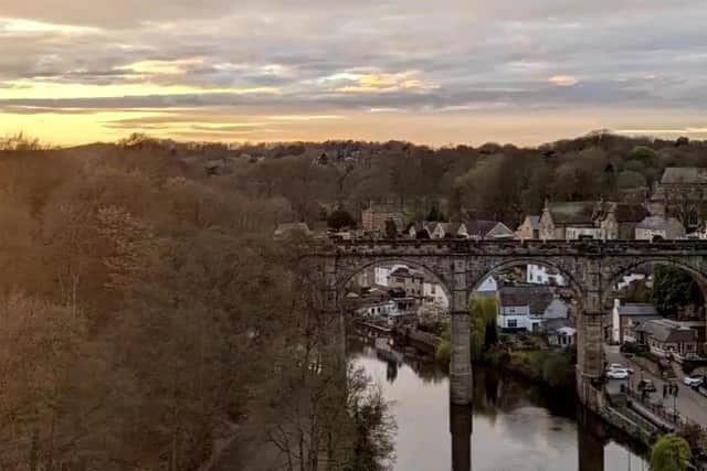 Video grab from a stunning time lapse video has captured Knaresborough Viaduct changing throughout the seasons.