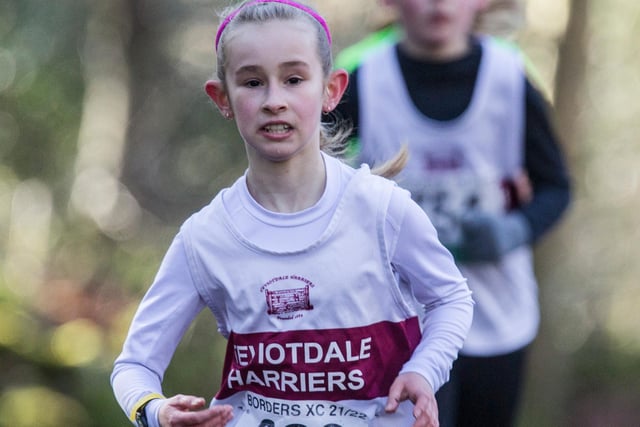 Teviotdale Harrier Amber Smith on the run at Galashiels, clocking 17:22