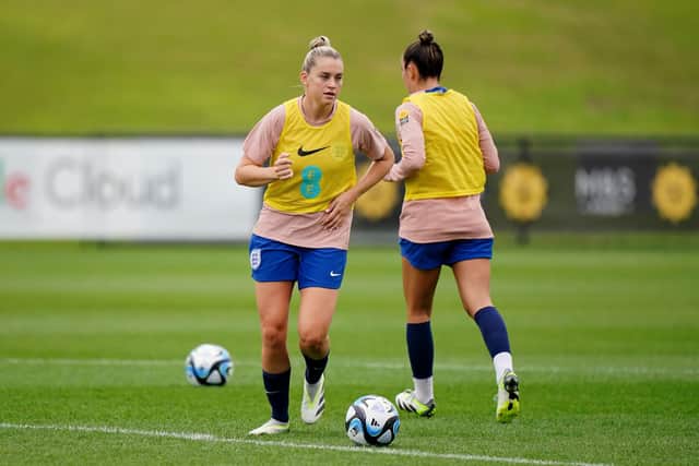 HOPEFUL: England's Alessia Russo during a training session at the Sunshine Coast Stadium. Picture: Zac Goodwin/PA