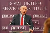Labour shadow defence secretary John Healey speaks at the Institute of Directors, hosted by RUSI in London.