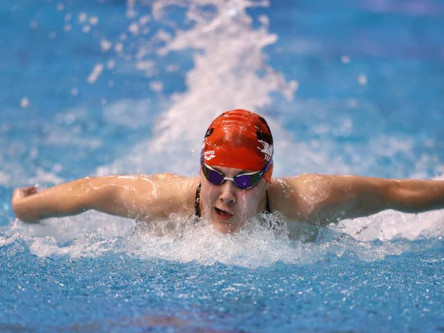SPhoebe Cooper of City of Sheffield competes in the British Championships at Ponds Forge in April. In July she will contest the European Youth Olympic Festival (Picture: Alex Pantling/Getty Images)