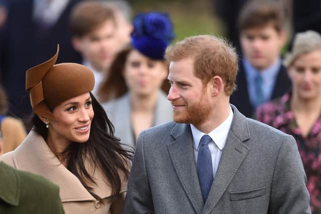 File photo dated 25/12/2017 of Prince Harry and Meghan Markle arriving to attend the Christmas Day morning church service at St Mary Magdalene Church in Sandringham, Norfolk.
