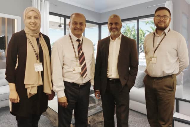 Left to right: Simi Amini, MHA community development officer; with Sadar Uddin, community partnership and investment manager; Ulfat Hussain, deputy chief executive and director of operations; and Harry Manford, neighbourhoods team leader.
