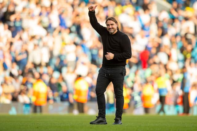 Daniel Farke salutes the crowd after Leeds United's recent win over Bristol City. (Picture: Bruce Rollinson)