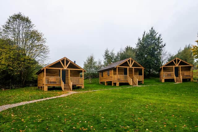 The new lodges at How Stean Gorge.