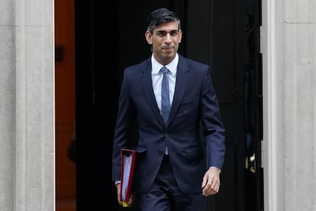 Prime Minister Rishi Sunak departs 10 Downing Street, London, to attend Prime Minister's Questions at the Houses of Parliament. PIC: Stefan Rousseau/PA Wire