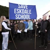 Protesters against the proposed closure of Eskdale School in Whitby last year. PIC: Richard Ponter